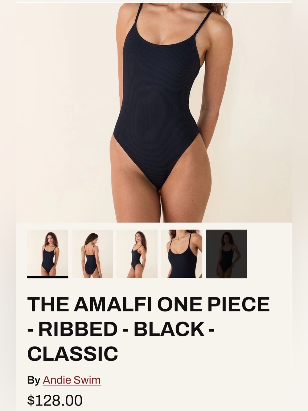 Andie Women’s black one piece high waisted bathing suit